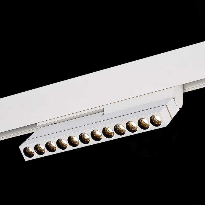 Магнитный трековый светильник Белый LED 1*12W 3000K 450Lm Ra>90 36° IP20 L220xW22xH117 ST805.536.12