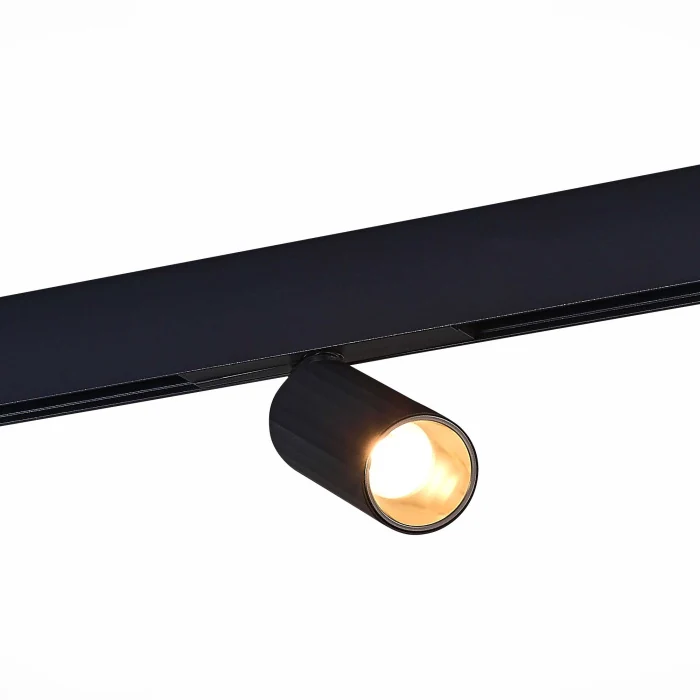 Магнитный трековый светильник Черный LED 1*12W 3000K 550Lm Ra>90 IP20 D50xH173 48VV ST807.436.12