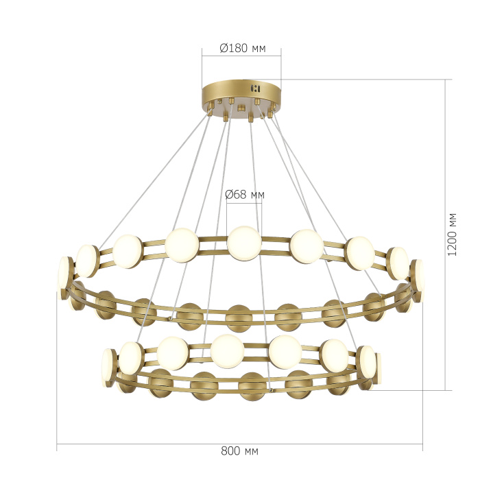 Светильник подвесной ST-Luce золотистый/белый LED 1*70W 4000K SL6610.203.36