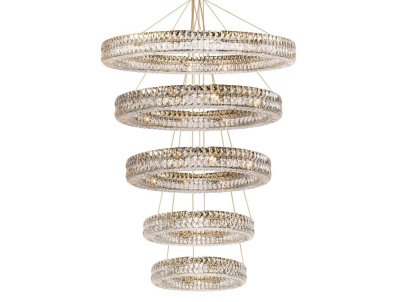 Вертикальная композиция 10120 из пяти колец шириной в один хрусталь золото № 66 Newport