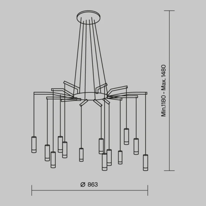 Подвесная люстра Maytoni MOD035PL-12B