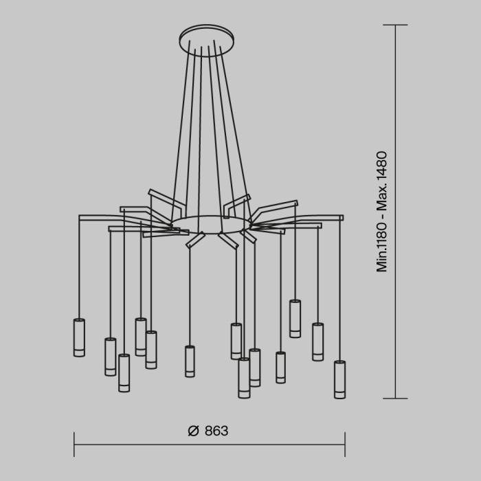 Подвесная люстра Maytoni Davida MOD035PL-12B