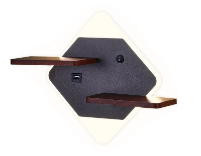 Настенный светодиодный светильник с выключателем, USB портом и полкой Ambrella light FW101