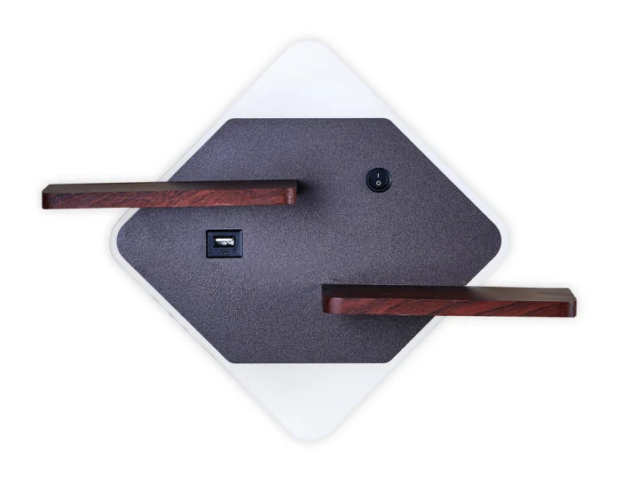 Настенный светодиодный светильник с выключателем, USB портом и полкой Ambrella light FW101