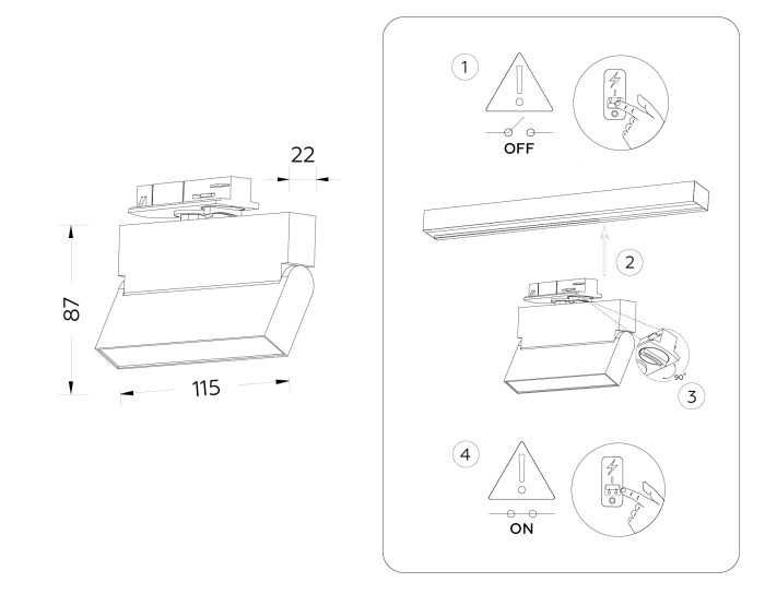 Трековый однофазный светодиодный светильник Ambrella light GL6803