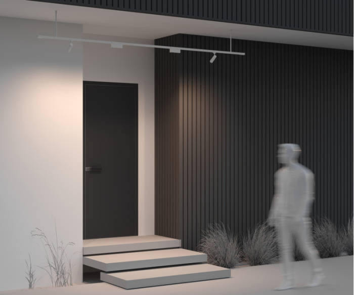 Жёсткий подвес для уличной трековой системы Elasity IP white O-TR001-HL-W300