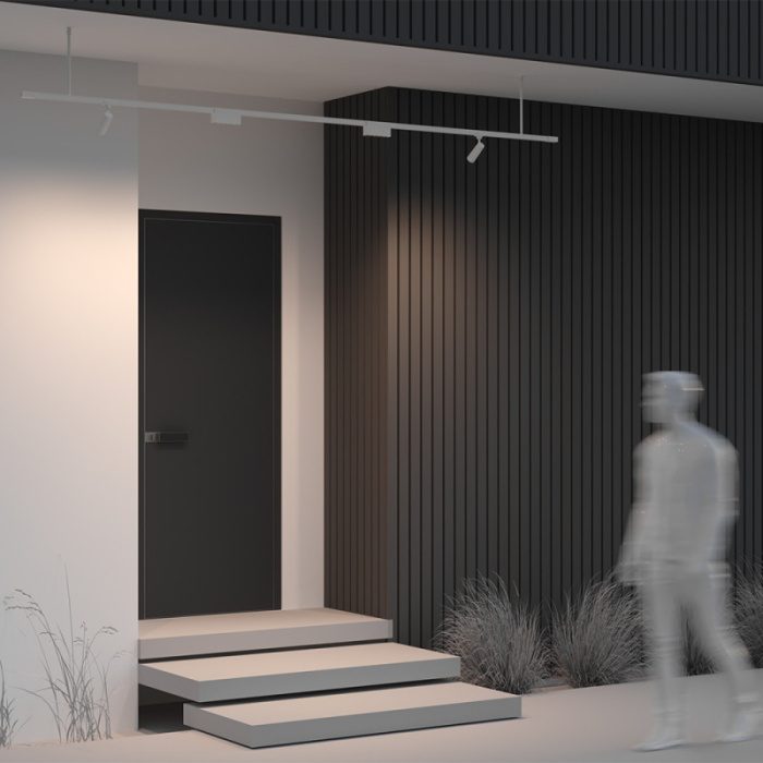 Жёсткий подвес для уличной трековой системы Elasity IP white O-TR001-HL-W300