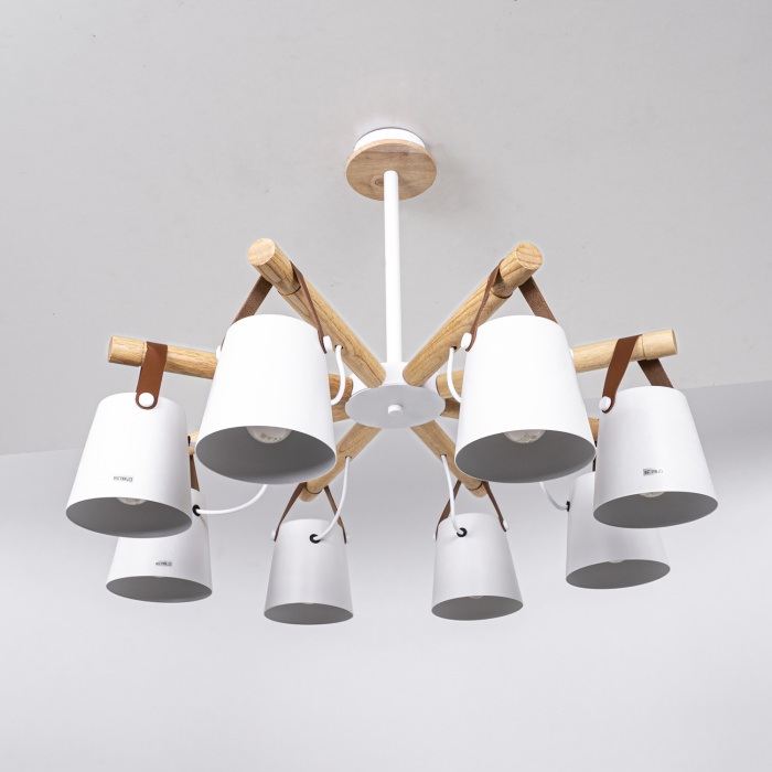 Люстра потолочная на штанге NATURA C8 white ImperiumLoft