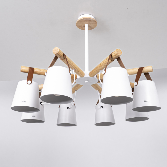 Люстра потолочная на штанге NATURA C8 white ImperiumLoft