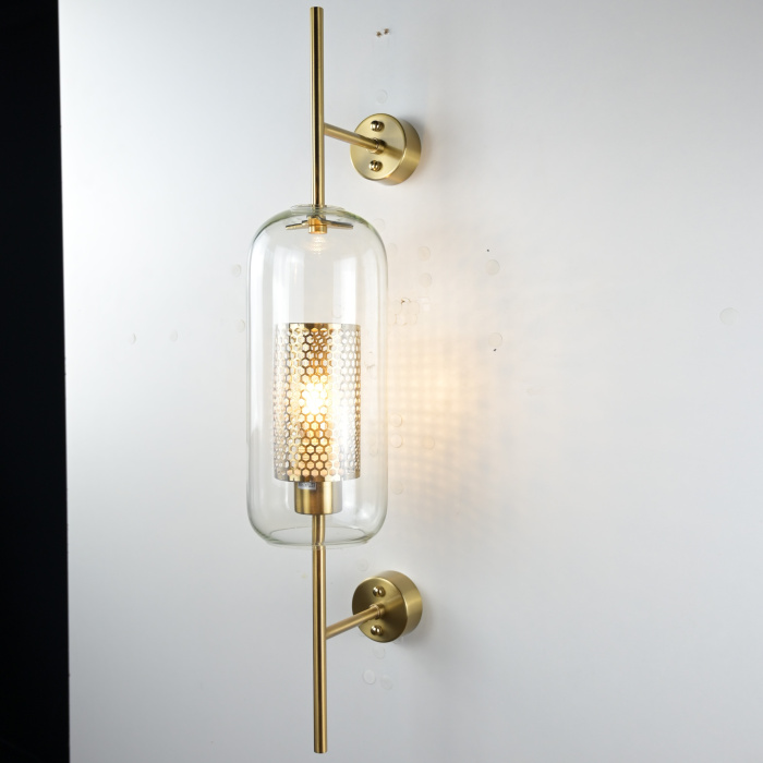 Настенный светильник CATCH WALL cylinder L67 brass ImperiumLoft