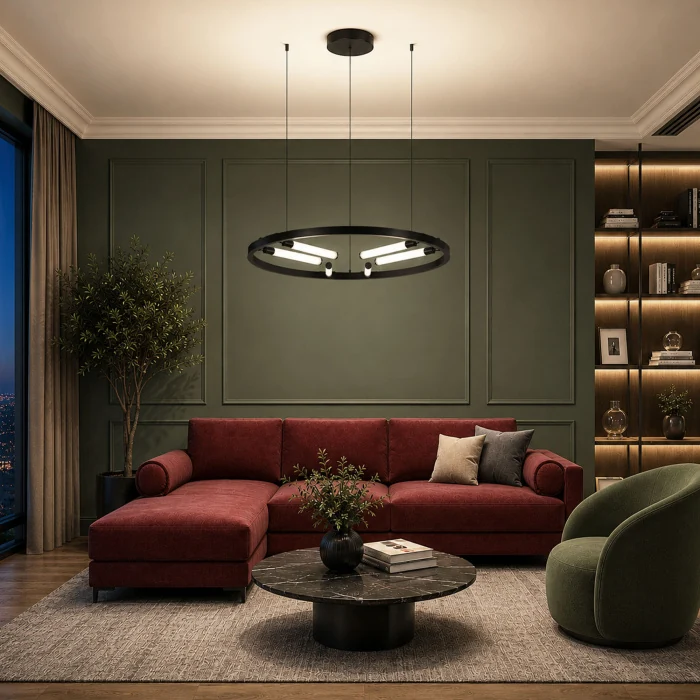 Светильник подвесной ST-Luce SL393.403.06 Черный/Белый LED 6*6W