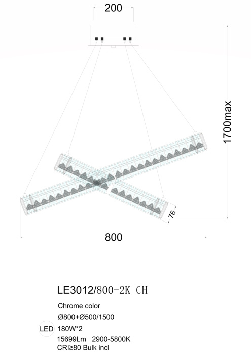 Подвесной светильник Leon Delaina LE3012/800-2K CH