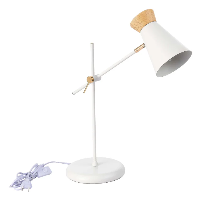 Прикроватная лампа Белый, Золотистый/Белый, Дерево E27 1*60W SLE1252-504-01