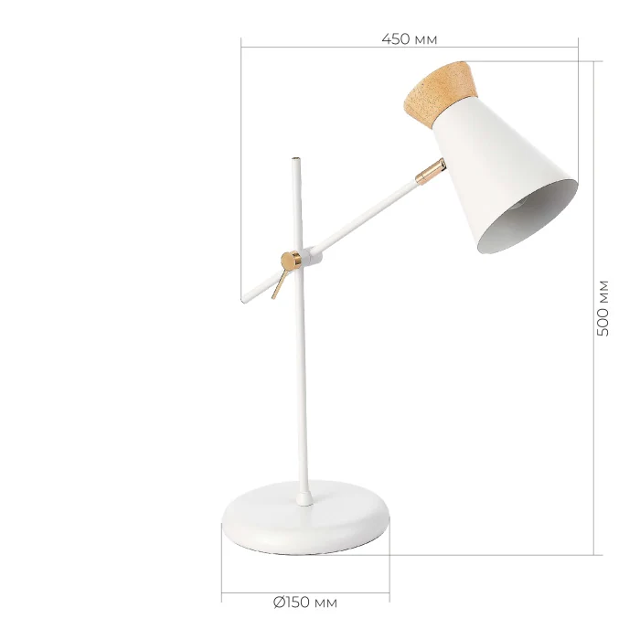 Прикроватная лампа Белый, Золотистый/Белый, Дерево E27 1*60W SLE1252-504-01