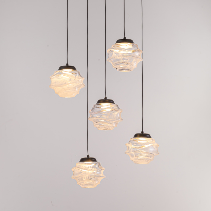 Подвесной светильник Delight Collection MD25030003 MD25030003-5A matt black/clear