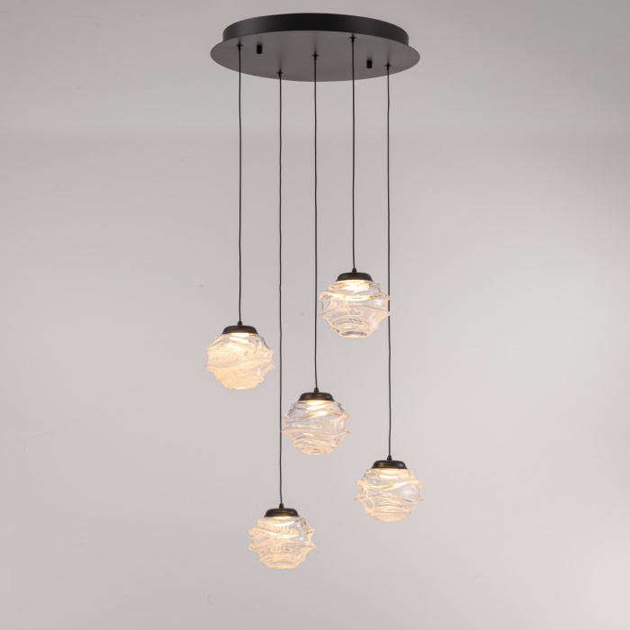 Подвесной светильник Delight Collection MD25030003 MD25030003-5A matt black/clear