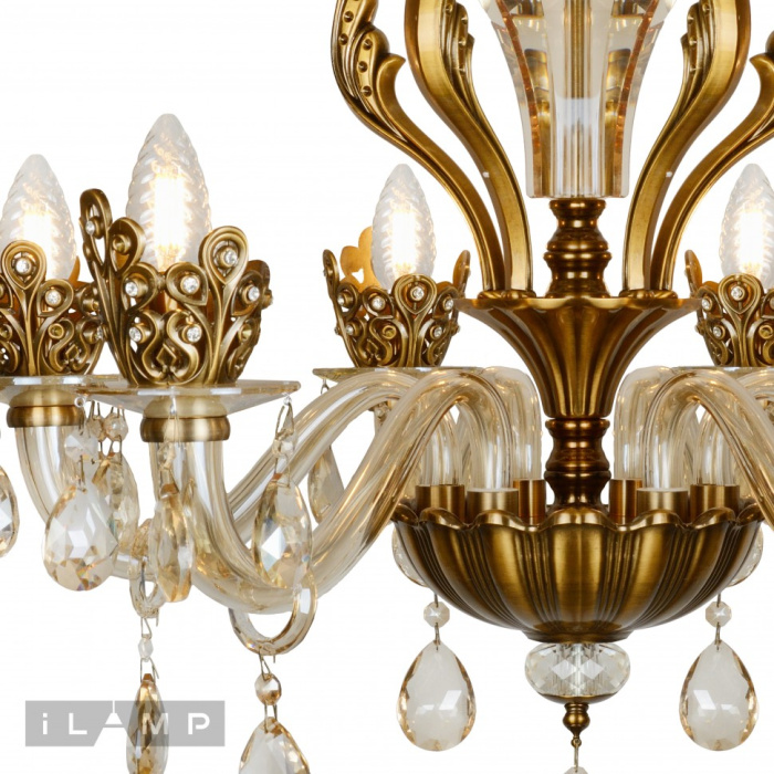 Подвесная люстра iLamp Asia 61078-6 Бронзовая
