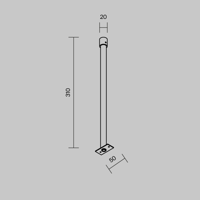 Жёсткий подвес для уличной трековой системы Maytoni Elasity ip white O-TR001-HL-B300