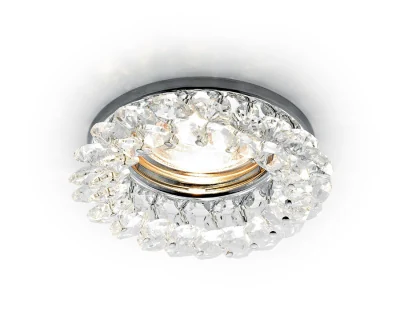 Встраиваемый точечный светильник MR16 с хрусталем Ambrella light K206 CL/CH