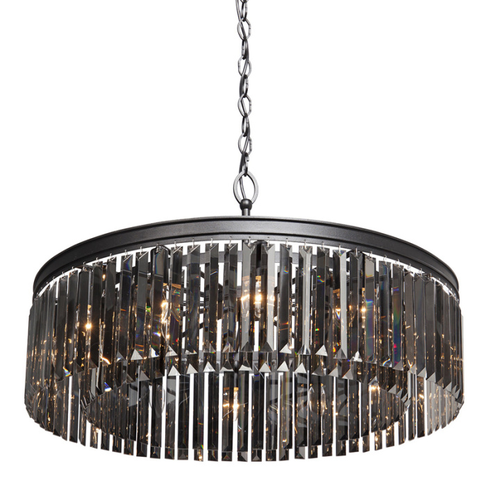 Люстра RH Rhys Smok Glass Prism Round Chandelier 80 ImperiumLoft