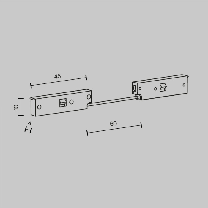 Коннектор питания угловой с проводом 6см Levity Maytoni TRA184CPC-1B-7.5