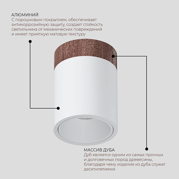 Накладной светильник Ledron RINBOK 130 Wooden White TRIAC