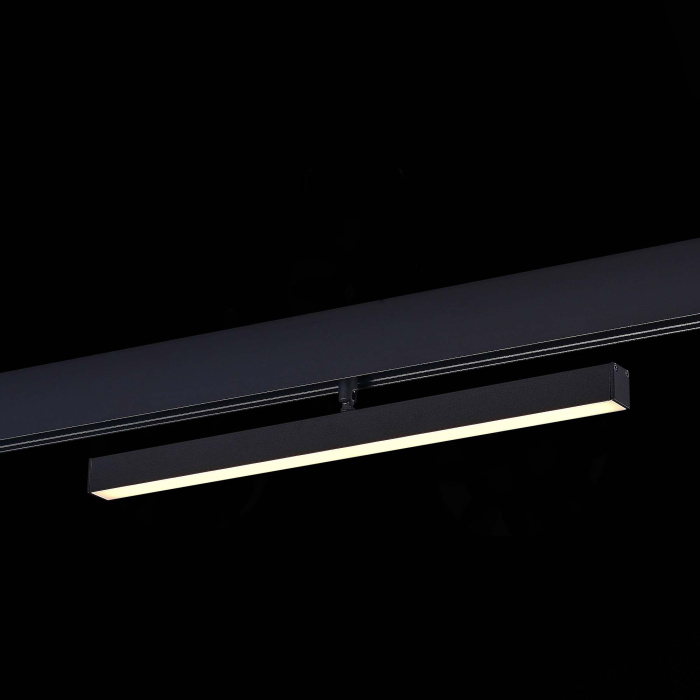 Магнитный трековый светильник Черный LED 1*12W 3000K 700Lm Ra>90 120° IP20 L405xW22,5xH ST802.436.12