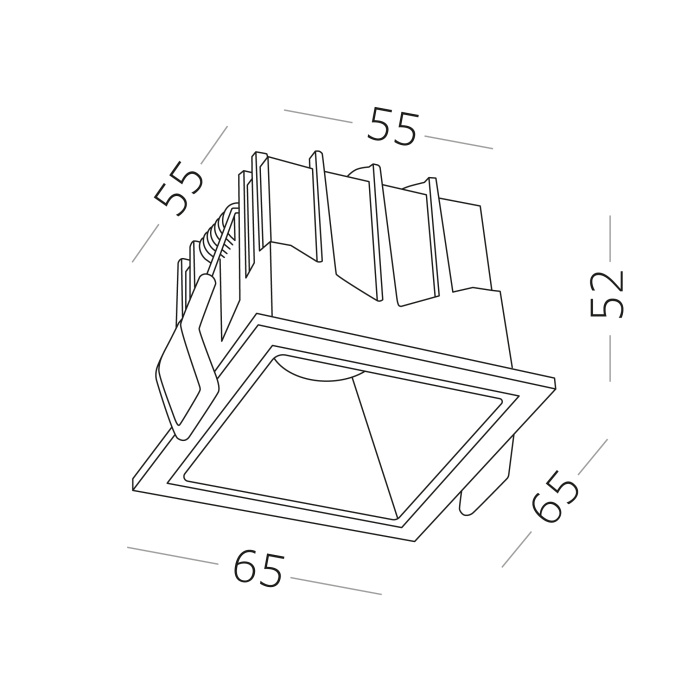 Светильник встраиваемый Белый LED 1*10W 60° IP20 L65xW65xH52 85-265V В комплекте ST757.438.10S