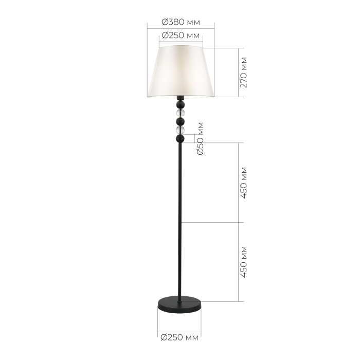 Светильник напольный ST-Luce черный/белый E27 1*40W SL2003.405.01