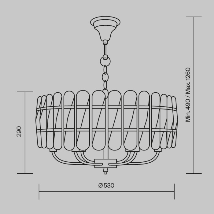 Подвесной светильник Maytoni Suite MOD122PL-06BS