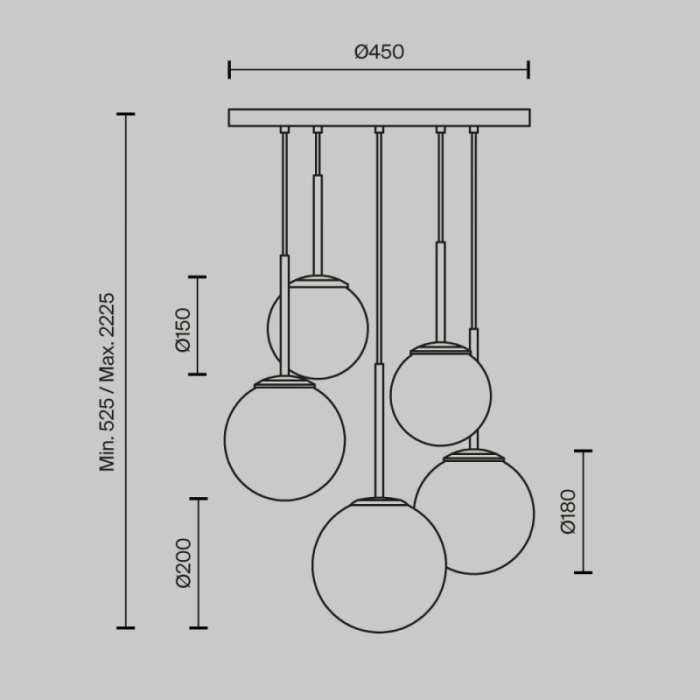 Люстра на штанге Maytoni Basic form MOD321PL-05B