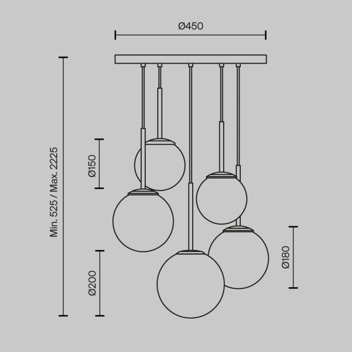 Люстра на штанге Maytoni Basic form MOD321PL-05B