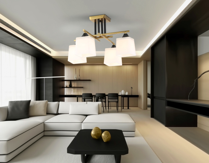 Люстра на штанге со стеклянными плафонами AMBRELLA light TR303042