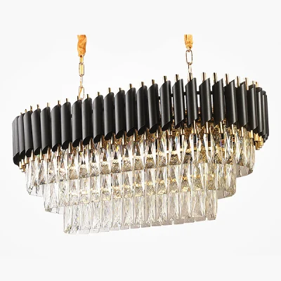 Люстра Empire Black Rectangular Chandelier Crystal ImperiumLoft