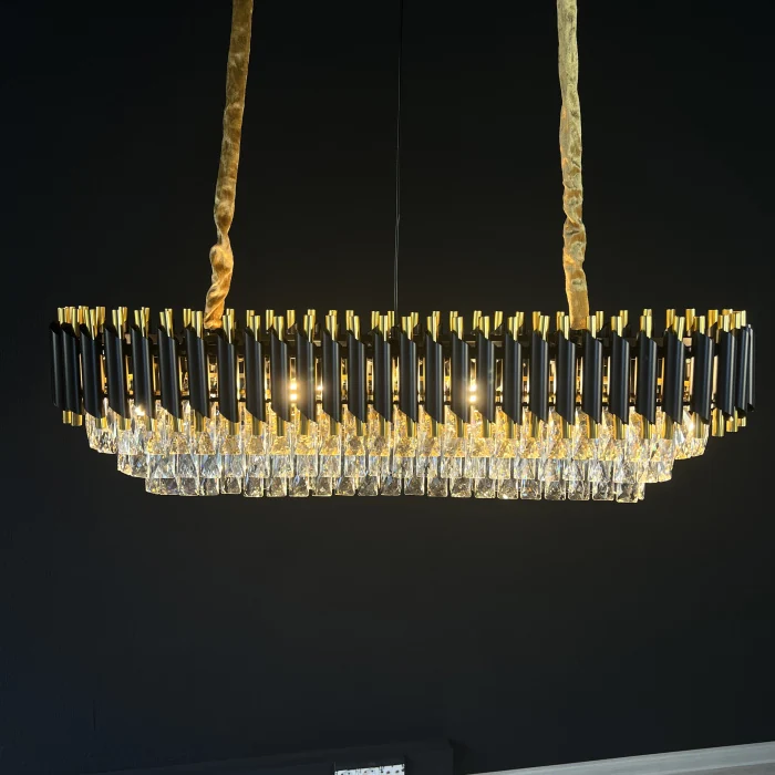 Люстра Empire Black Rectangular Chandelier Crystal ImperiumLoft