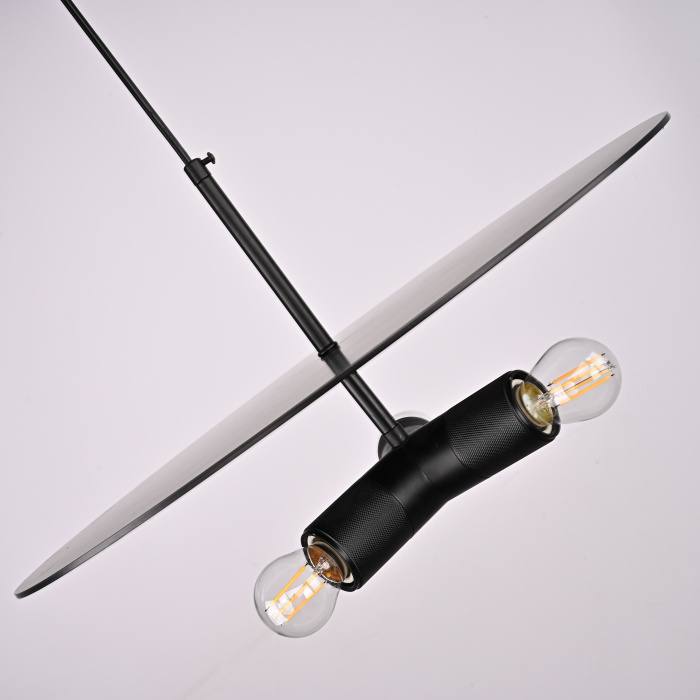 Люстра RH Utilitaire Disk Triple Pendant Black ImperiumLoft