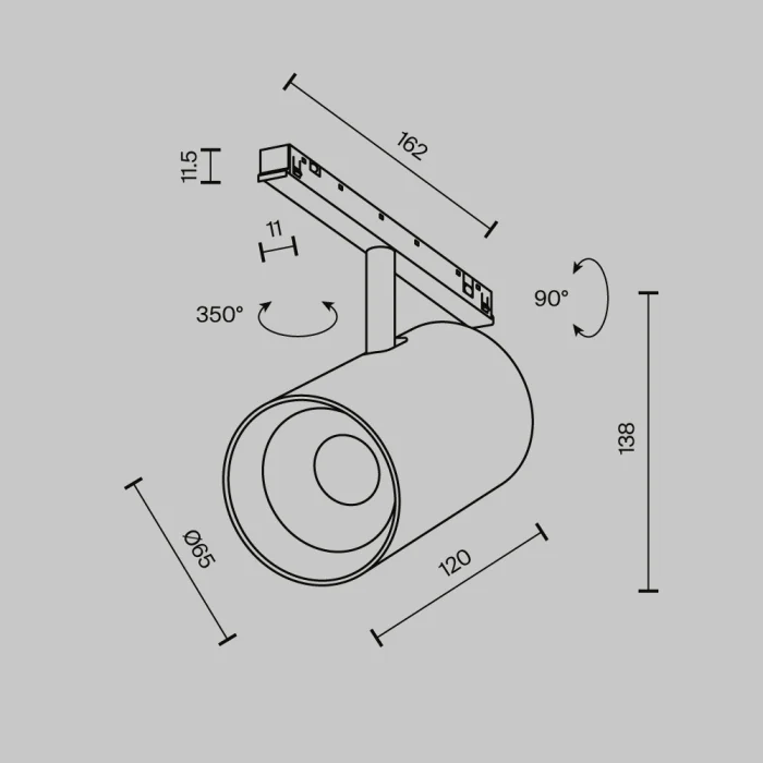 Трековый магнитный светильник Maytoni Technical Focus Led Exility X TR243-4-18WTW-DD2-B