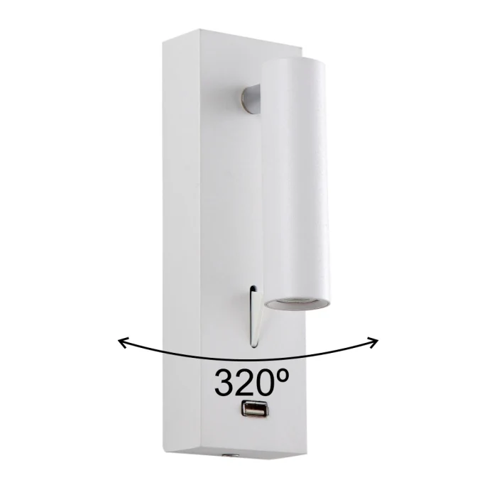 Бра Crystal Lux CLT 210W USB WH