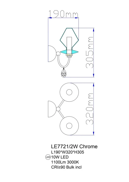 Бра Leon Therese LE7721/2W Chrome