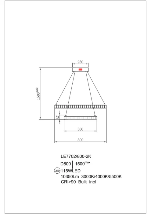 Подвесная люстра Leon Christine LE7702/800-2K Gold