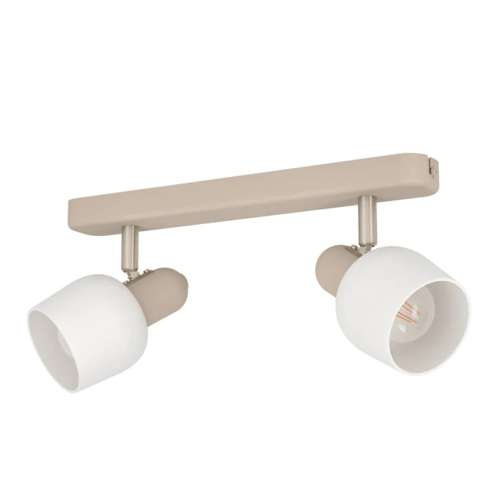 Спот CORATO, 2X18W (E14), L300, H125, A150, сталь, песочный, матовый никель / стекло, белый EGLO 900715