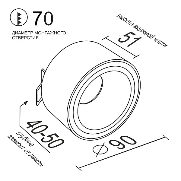 Встраиваемый светильник Ledron AO1501015 White