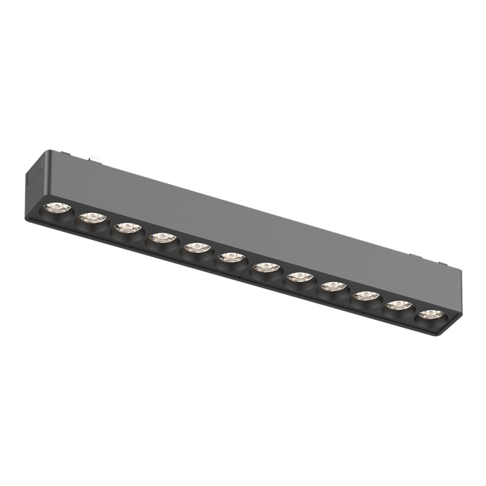 Магнитный трековый светильник Черный LED 1*12W 3000K 710Lm Ra>90 36° IP20 L230xW26xH24 ST673.436.12