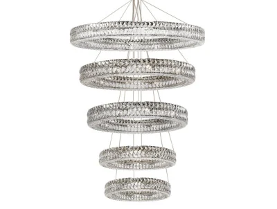 Вертикальная композиция 10120 из пяти колец шириной в один хрусталь хром №67 Newport