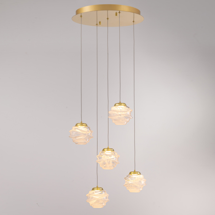 Подвесной светильник Delight Collection MD25030003 MD25030003-5A gold/clear