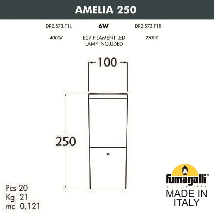 Ландшафтный светильник Fumagalli AMELIA 250 DR2.573.000.LYE27
