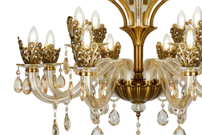 Подвесная люстра iLamp Asia 61078-8+4 Бронзовая