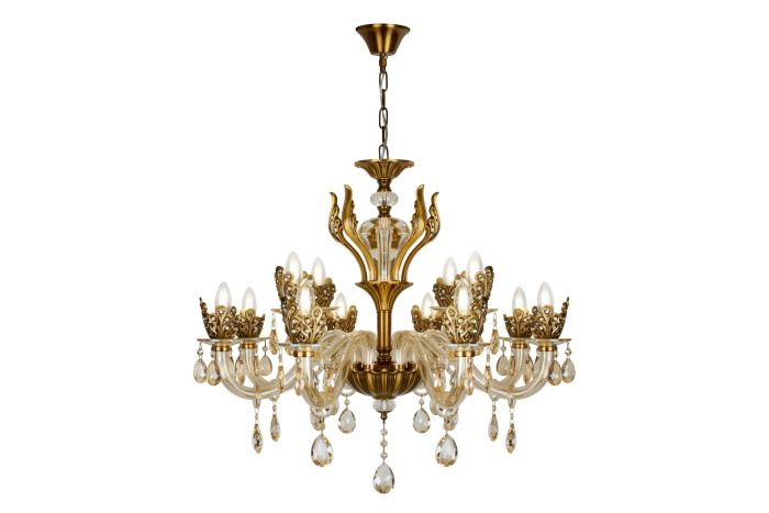 Подвесная люстра iLamp Asia 61078-8+4 Бронзовая