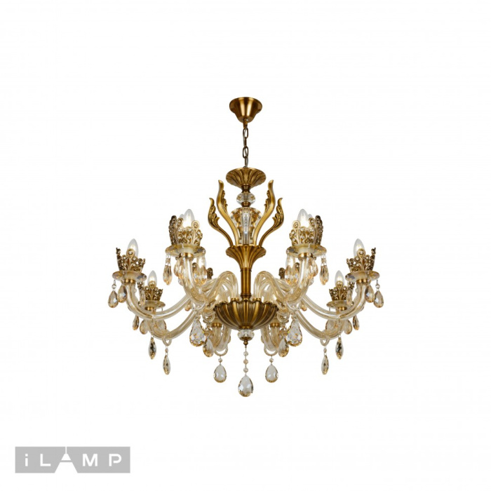 Подвесная люстра iLamp Asia 61078-8+4 Бронзовая