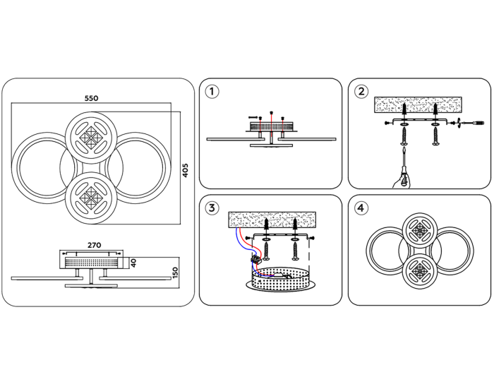Потолочный светодиодный светильник с пультом Ambrella light FA2951